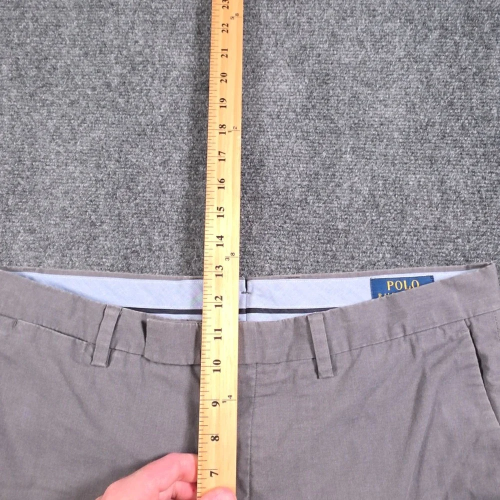 Polo Ralph Lauren Slim Fit Chino Pants Mens 34x34 Gray Flat Front Preppy